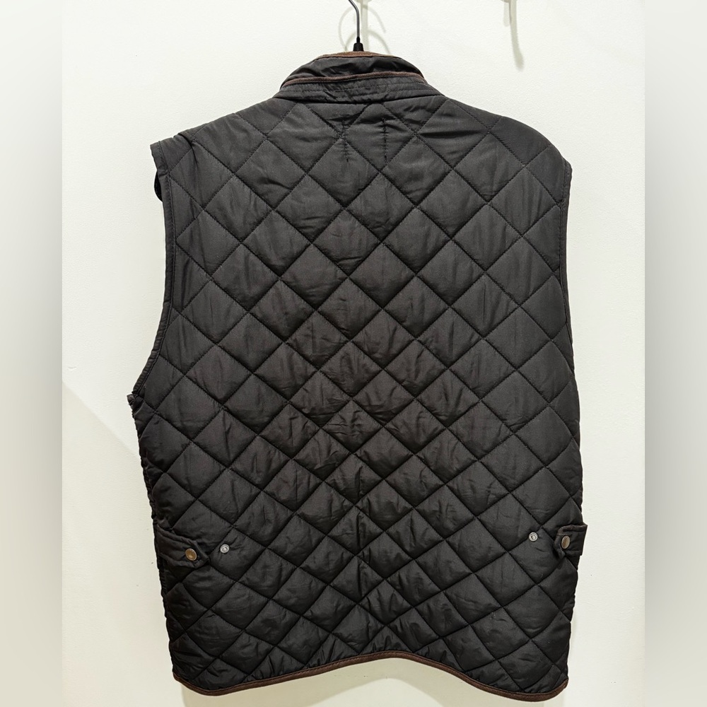 Tahari Men's Quilted Dark Brown Vest - Picture 2 of 7